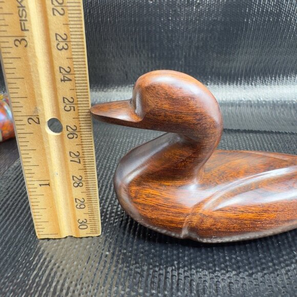 Vintage Hand Carved Ironwood Duck Bird Figurine Wood Carving Made In Mexico - Picture 3 of 7